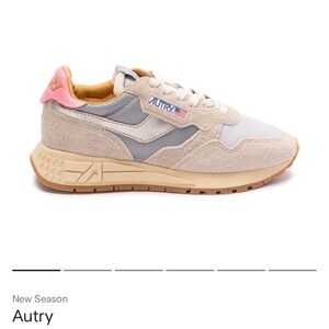 Autry Beige and Pink Sneakers